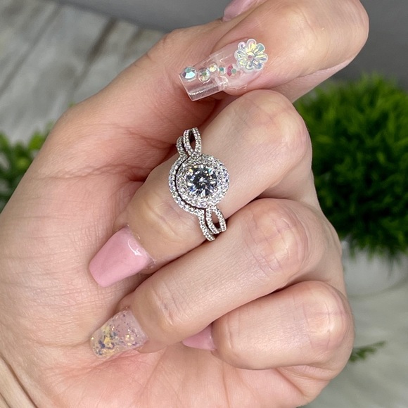 Halo Wedding Set Ring✨ - Picture 2 of 7